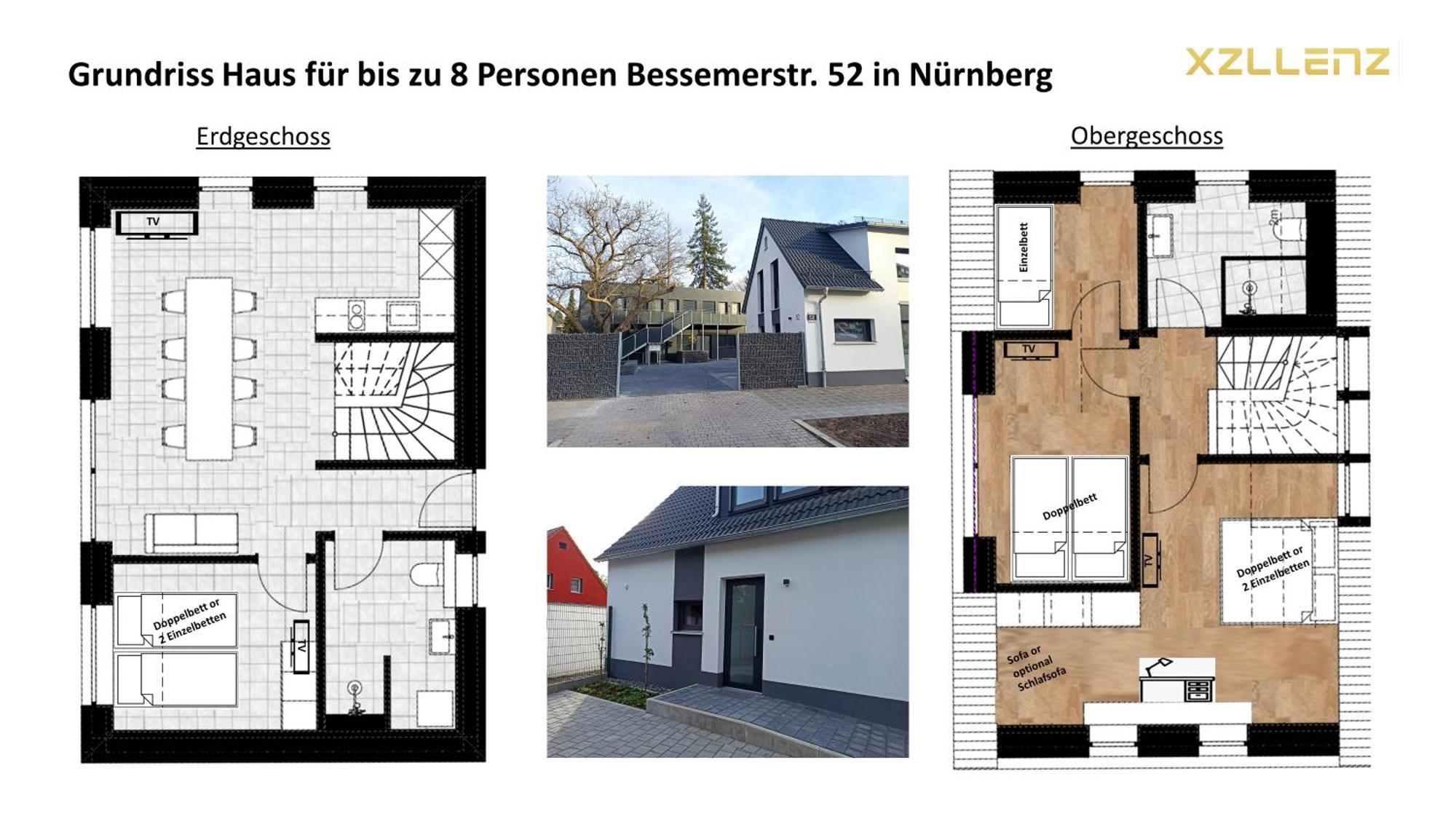 Xzllenz - 4 Schlafzimmer, Zentral, Parken, U-Bahn, 2 Baeder, 4 Smart-Tv, Optional Einzelbett Nürnberg Exterior foto